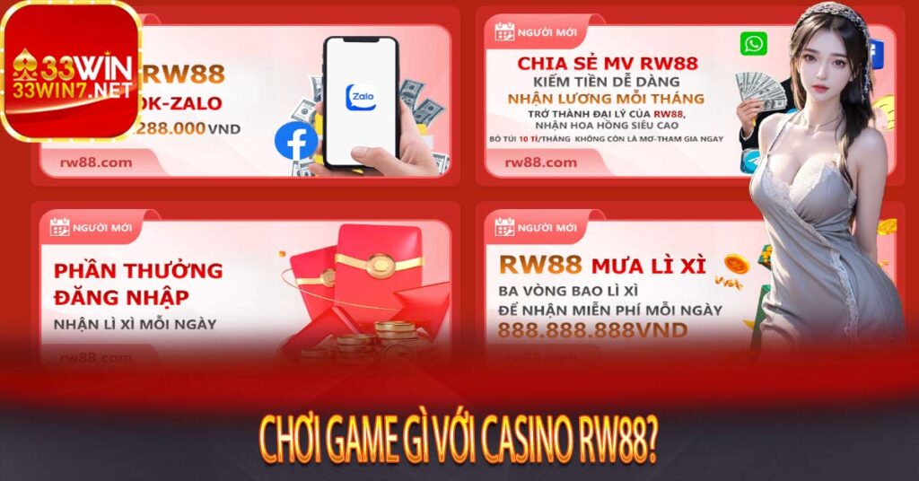 Chơi game gì với Casino Rw88?